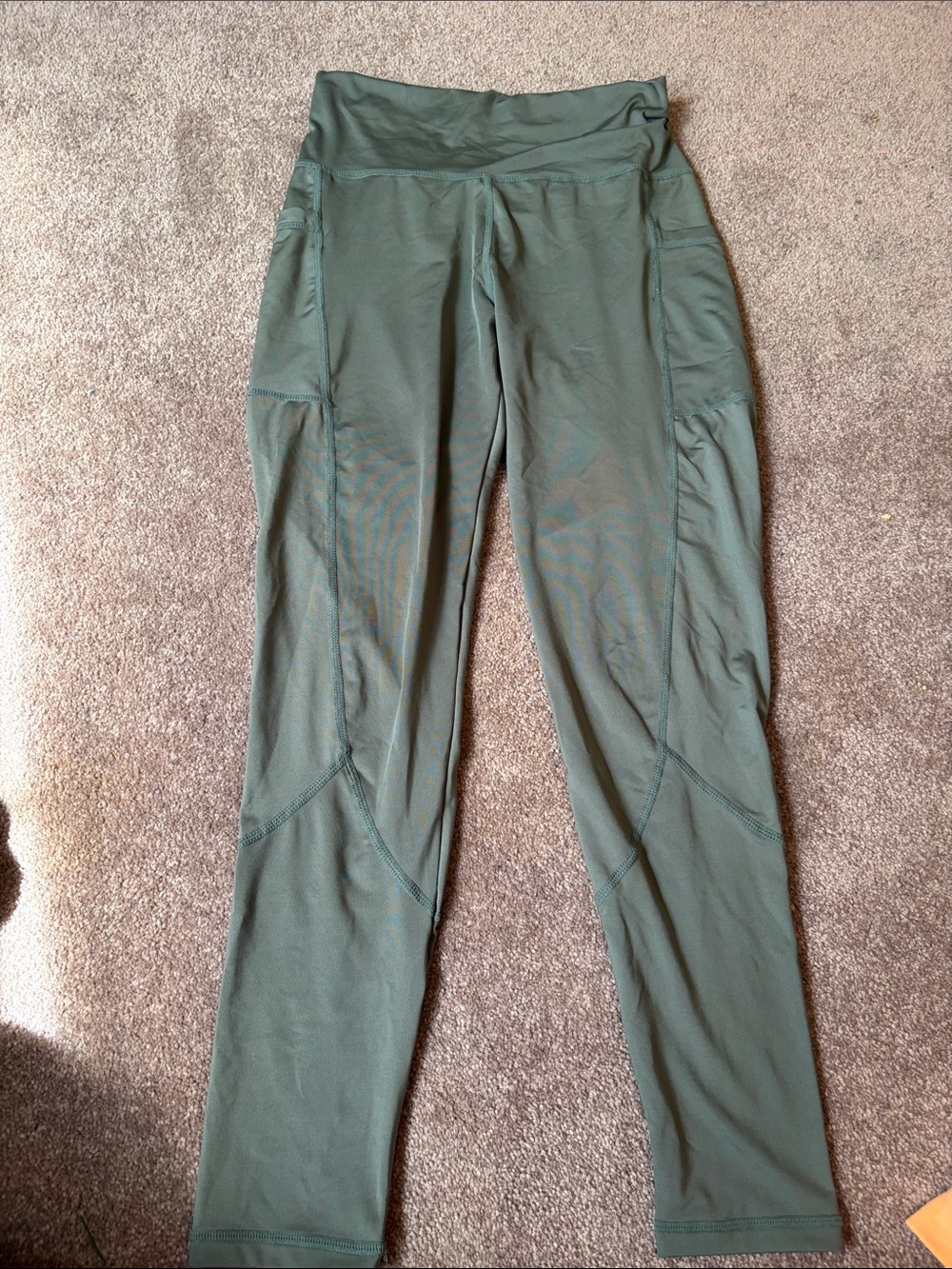 SHEIN High-Waist Olive Green Pocket Leggings